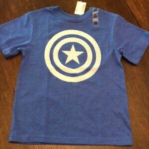 The Children’s Place Marvel Avengers Shirt, Size XS (4), Heathered Blue with Gra